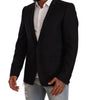 Dolce & Gabbana Black Wool Single Breasted Suit GOLD Jacket