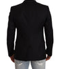 Dolce & Gabbana Black Wool Single Breasted Suit GOLD Jacket