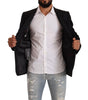 Dolce & Gabbana Black Wool Single Breasted Suit GOLD Jacket