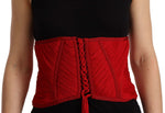 Dolce & Gabbana Red Corset Belt Stretch Waist Strap Silk Top