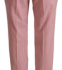 Dolce &amp; Gabbana Elegant Pink High-Waisted Trousers