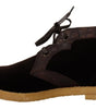 Dolce & Gabbana Brown Velvet Exotic Leather Boots