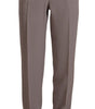 Armani Brown High Waist Silk Tapered Long Pants