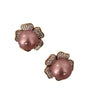 Dolce & Gabbana Elegant Floral Crystal Pearl Clip-On Earrings
