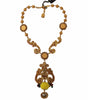 Dolce & Gabbana Gold Brass Carretto Sicily Statement Crystal Chain Necklace