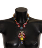 Dolce & Gabbana Gold Brass Carretto Sicily Statement Crystal Chain Necklace
