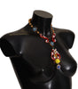 Dolce & Gabbana Gold Brass Carretto Sicily Statement Crystal Chain Necklace