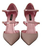 Dolce & Gabbana Pink Glittered Strappy Sandals Mary Jane Shoes