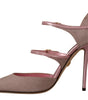 Dolce & Gabbana Pink Glittered Strappy Sandals Mary Jane Shoes