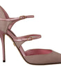 Dolce & Gabbana Pink Glittered Strappy Sandals Mary Jane Shoes