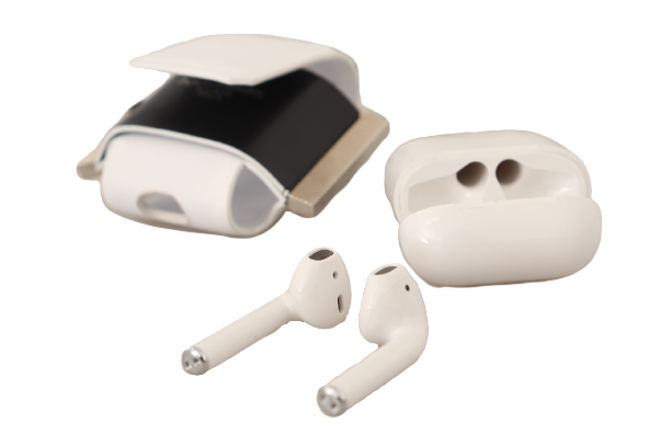 Étui en cuir Dolce & Gabbana Chic pour Airpods, monochrome