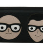 Portefeuille continental élégant en cuir noir Dolce & Gabbana