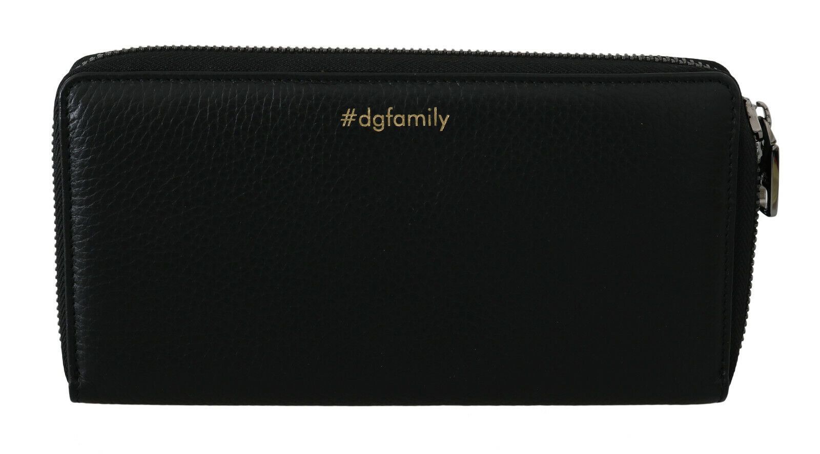 Portefeuille continental élégant en cuir noir Dolce & Gabbana