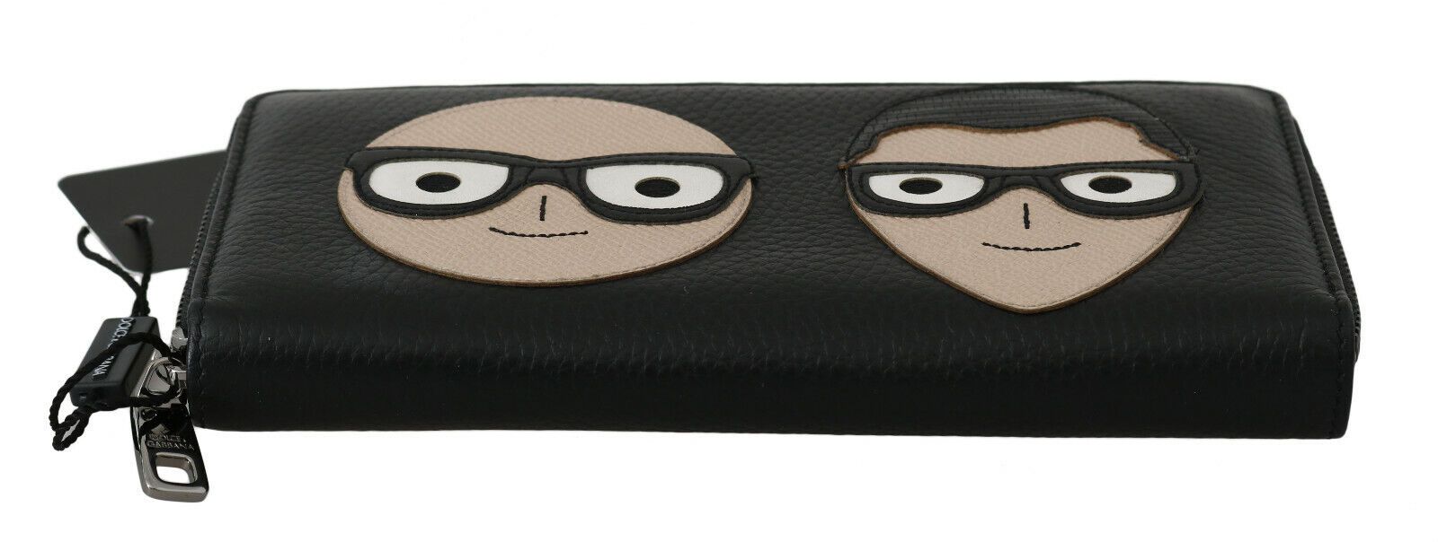 Portefeuille continental élégant en cuir noir Dolce & Gabbana