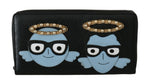 Portefeuille zippé élégant en cuir noir Dolce & Gabbana