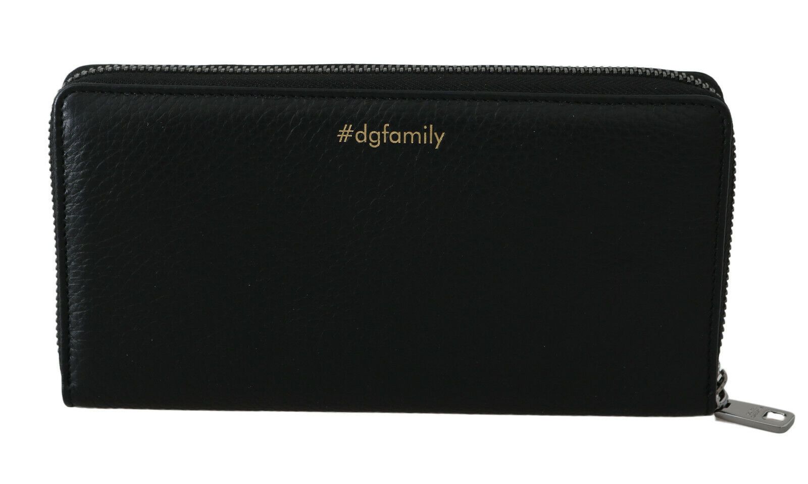 Portefeuille zippé élégant en cuir noir Dolce & Gabbana