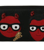 Portefeuille continental en cuir noir et rouge Dolce & Gabbana Chic