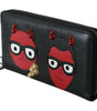 Portefeuille continental en cuir noir et rouge Dolce & Gabbana Chic