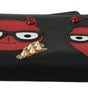 Portefeuille continental en cuir noir et rouge Dolce & Gabbana Chic