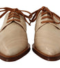 Dolce & Gabbana Élégantes ballerines en cuir d'anguille beige