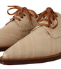 Dolce & Gabbana Élégantes ballerines en cuir d'anguille beige