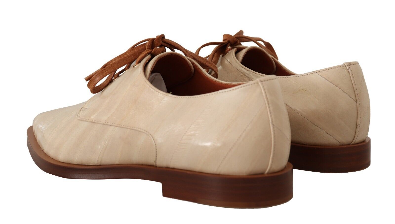 Dolce & Gabbana Élégantes ballerines en cuir d'anguille beige