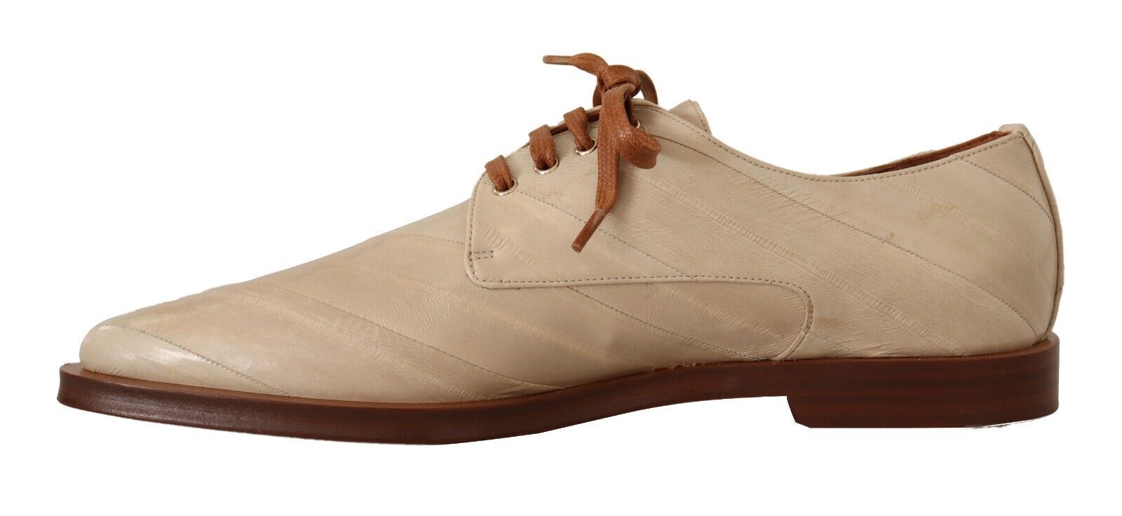 Dolce & Gabbana Élégantes ballerines en cuir d'anguille beige