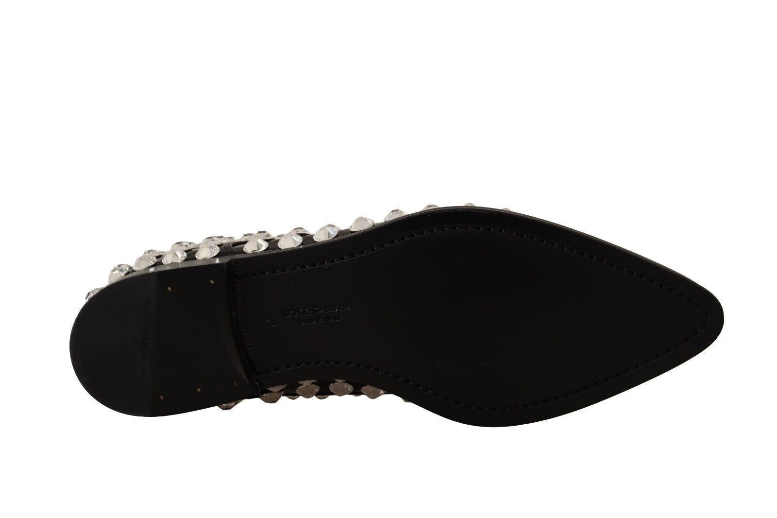 Ballerines habillées en cuir ornées de cristaux Dolce & Gabbana