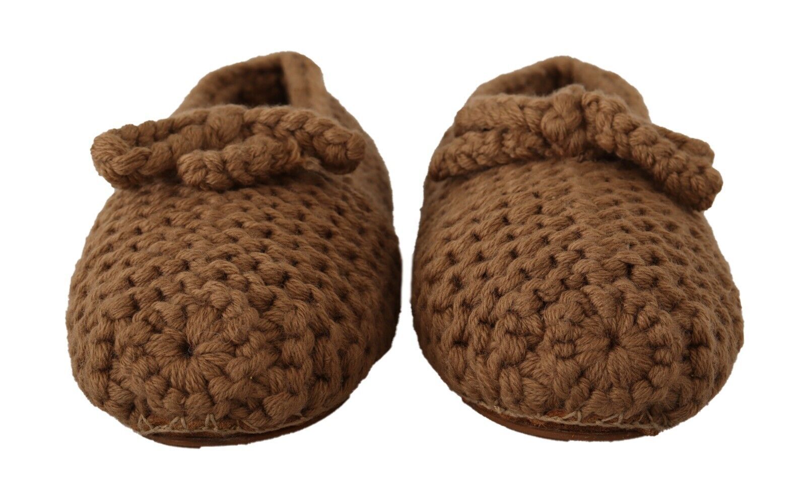 Ballerines élégantes en laine tricotée Dolce & Gabbana marron