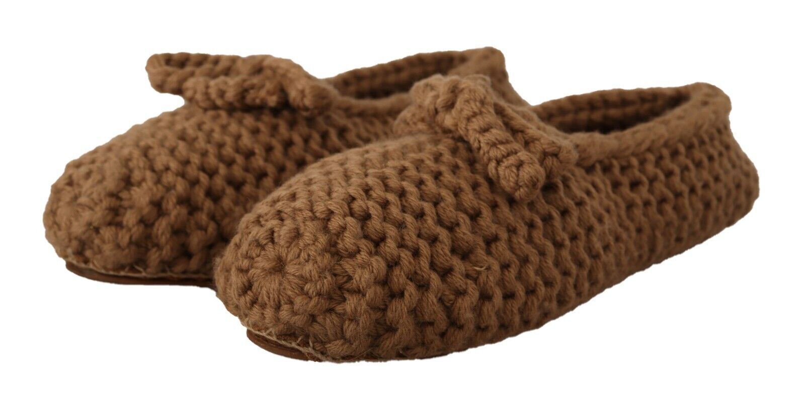 Ballerines élégantes en laine tricotée Dolce &amp; Gabbana marron