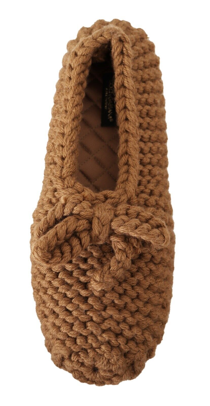 Ballerines élégantes en laine tricotée Dolce &amp; Gabbana marron