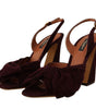 Sandales à talons en daim violet élégantes Dolce &amp; Gabbana