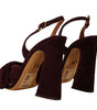 Sandales à talons en daim violet élégantes Dolce &amp; Gabbana