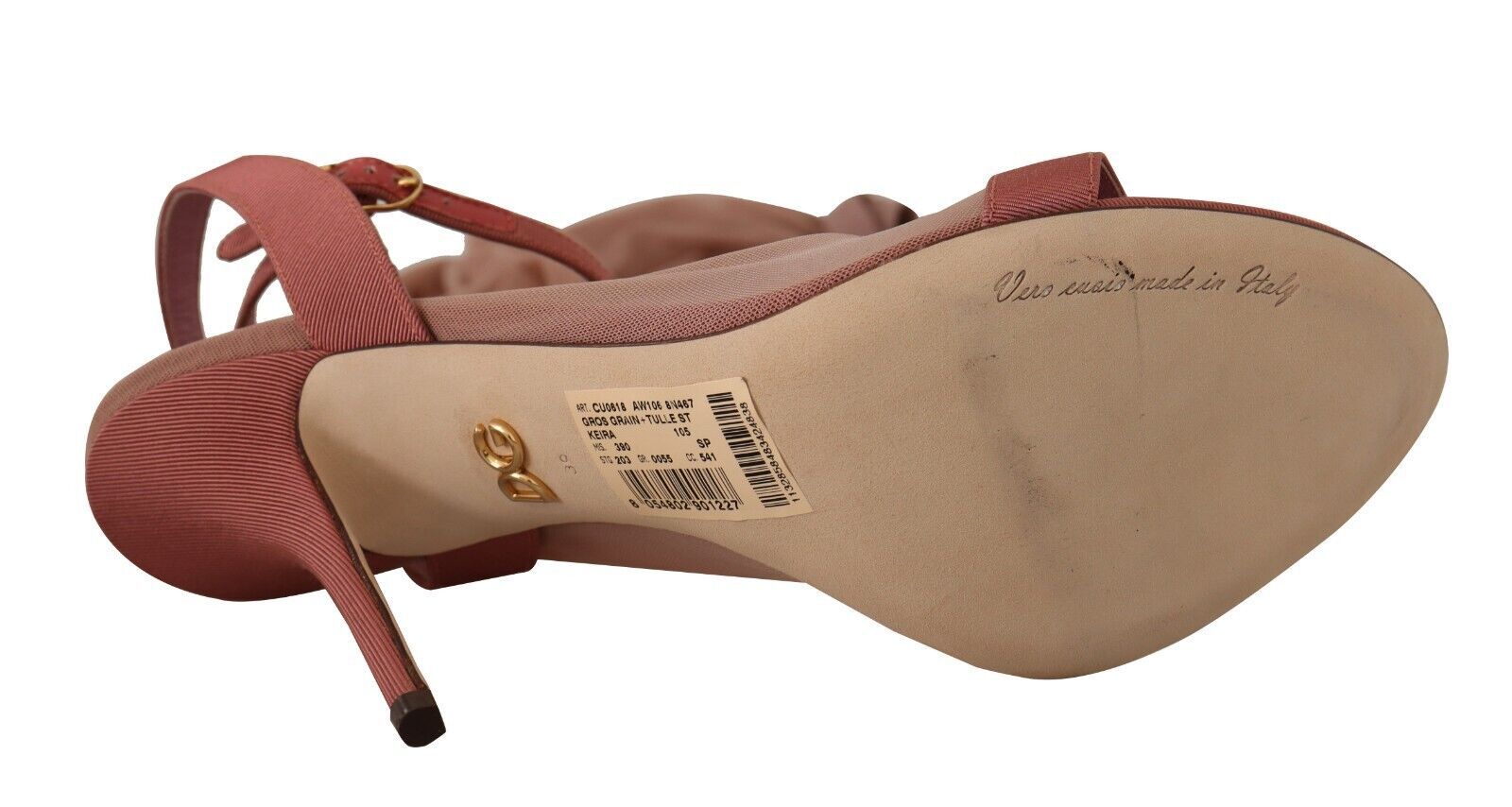 Sandales à talons et bride cheville roses élégantes Dolce &amp; Gabbana