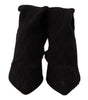 Dolce & Gabbana Black Stretch Socks Knee High Booties Shoes