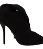 Dolce & Gabbana Black Stretch Socks Knee High Booties Shoes