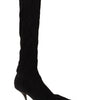 Dolce & Gabbana Black Stretch Socks Knee High Booties Shoes