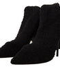 Dolce & Gabbana Black Stretch Socks Knee High Booties Shoes
