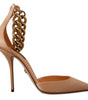 Dolce & Gabbana Beige Ankle Chain Strap High Heels Pumps Shoes