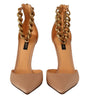 Dolce & Gabbana Beige Ankle Chain Strap High Heels Pumps Shoes