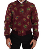 Dolce & Gabbana Red Peacock Polyester Stretch Full Zip Jacket