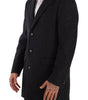Dolce & Gabbana Dark Gray Wool Over Trench Coat Men Jacket