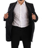 Dolce & Gabbana Dark Gray Wool Over Trench Coat Men Jacket