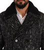 Dolce & Gabbana Black Wool Double Breasted Coat Men Jacket