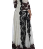 Dolce & Gabbana White Floral Lace Full Length Gown Dress