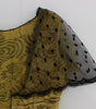 Dolce & Gabbana Yellow Black Floral Lace Ricamo Gown Dress