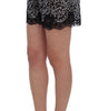 Dolce &amp; Gabbana Elegant Black &amp; White Floral Lace Silk Shorts