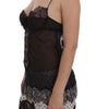 Dolce &amp; Gabbana Elegant Black Silk Lace Lingerie Chemise