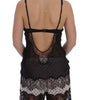 Dolce &amp; Gabbana Elegant Black Silk Lace Lingerie Chemise