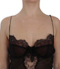 Dolce &amp; Gabbana Elegant Black Silk Lace Lingerie Chemise